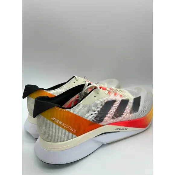 adidas Adizero Boston 12 Ivory Core Black Solar Red IG3320 Men's Size 12.5 - Picture 6 of 16
